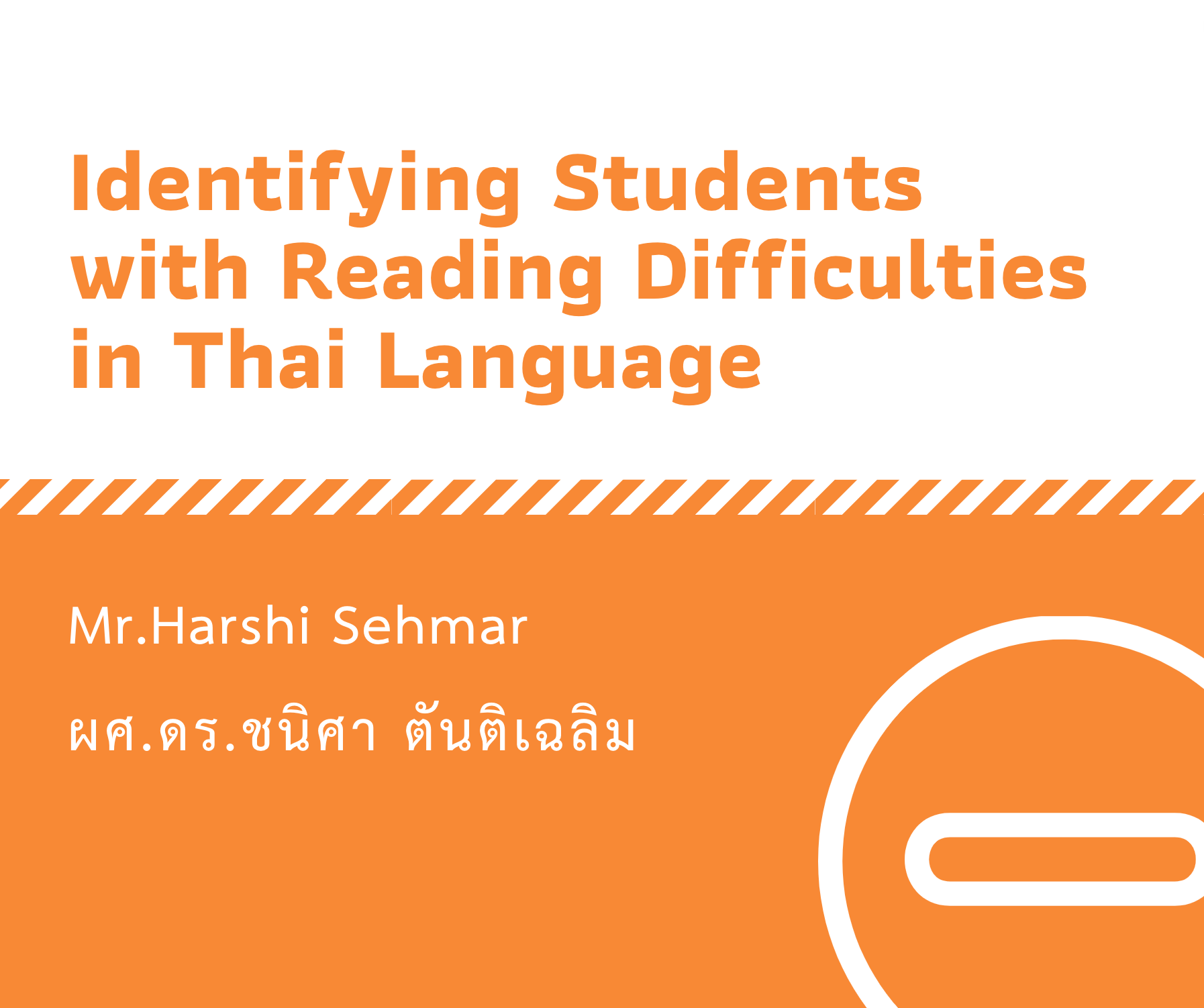 Workshop 6 - Identifying Students with Reading Difficulties in Thai Language
